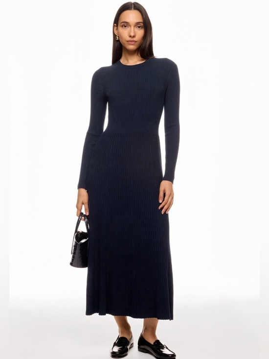 Ann Taylor Dresses & Skirts - Ann Taylor Navy Ribbed Long-Sleeve Maxi Dress